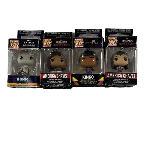 Funko Pop! Keychain Lot: America Chavez, Gorr, & Kingo - Marvel Multiverse Madne - Picture 1 of 14